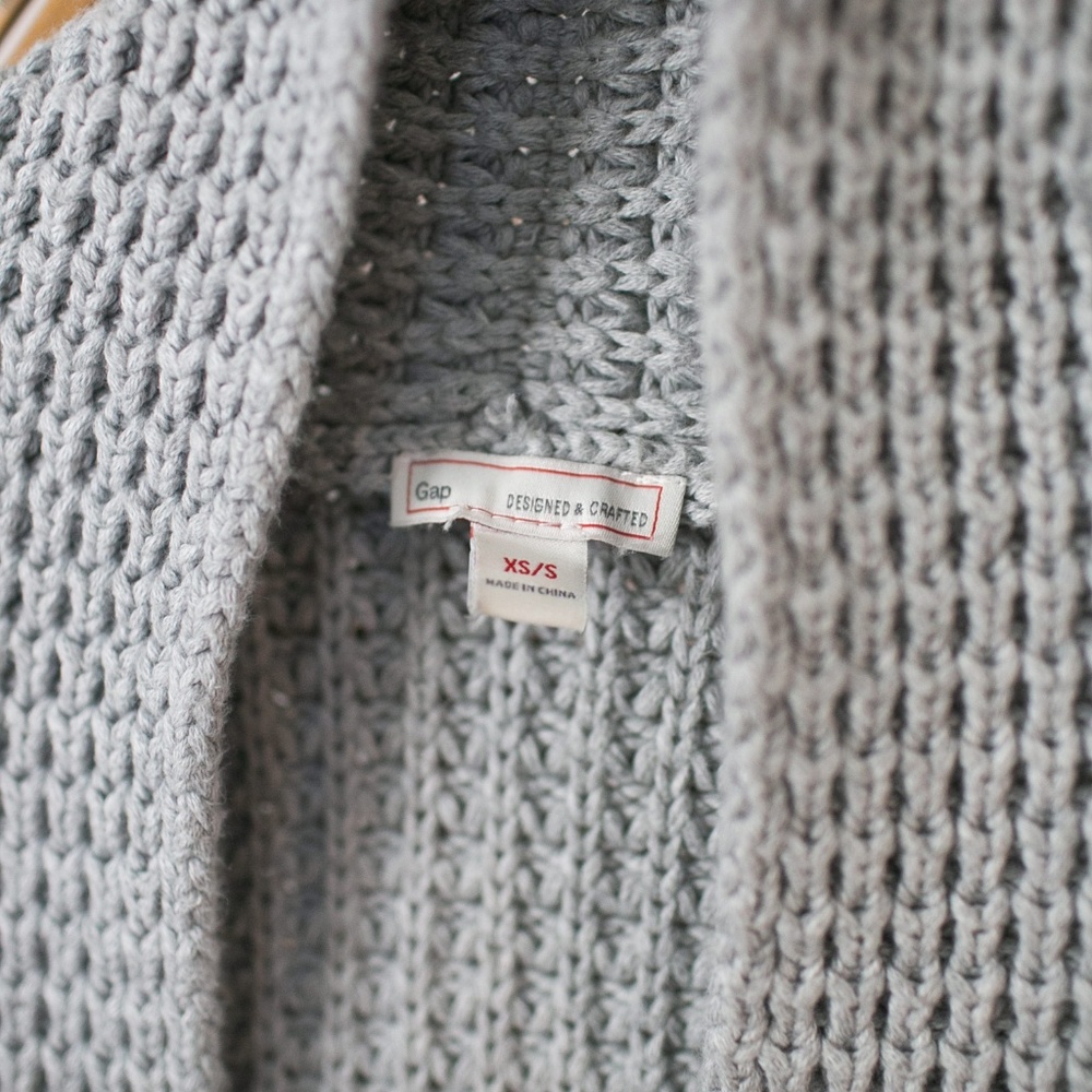 GAP Natural Chunky Knit Open-front XS - Picture 4 of 5